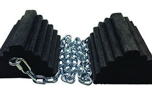 Wheel Chock - 8" - 5' Chain Set - Solid - Lifetime Guaranteed